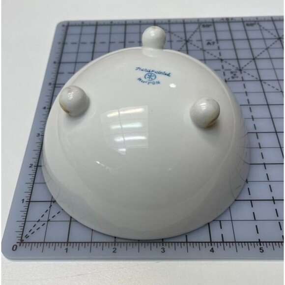 Antique Hand-Painted Nippon Porcelain Rice Bowl with Floral Pattern & Gold Trim - Picture 7 of 7